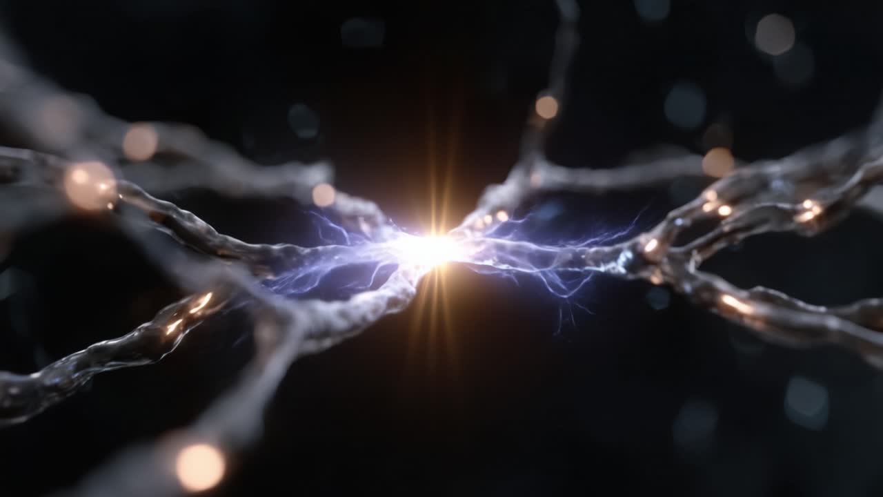 Electric Pulse Traveling Through Neural Network Paths, Illustrating the Exchange of Information Within the Brain, A Stunning Display of Neurological Connectivity