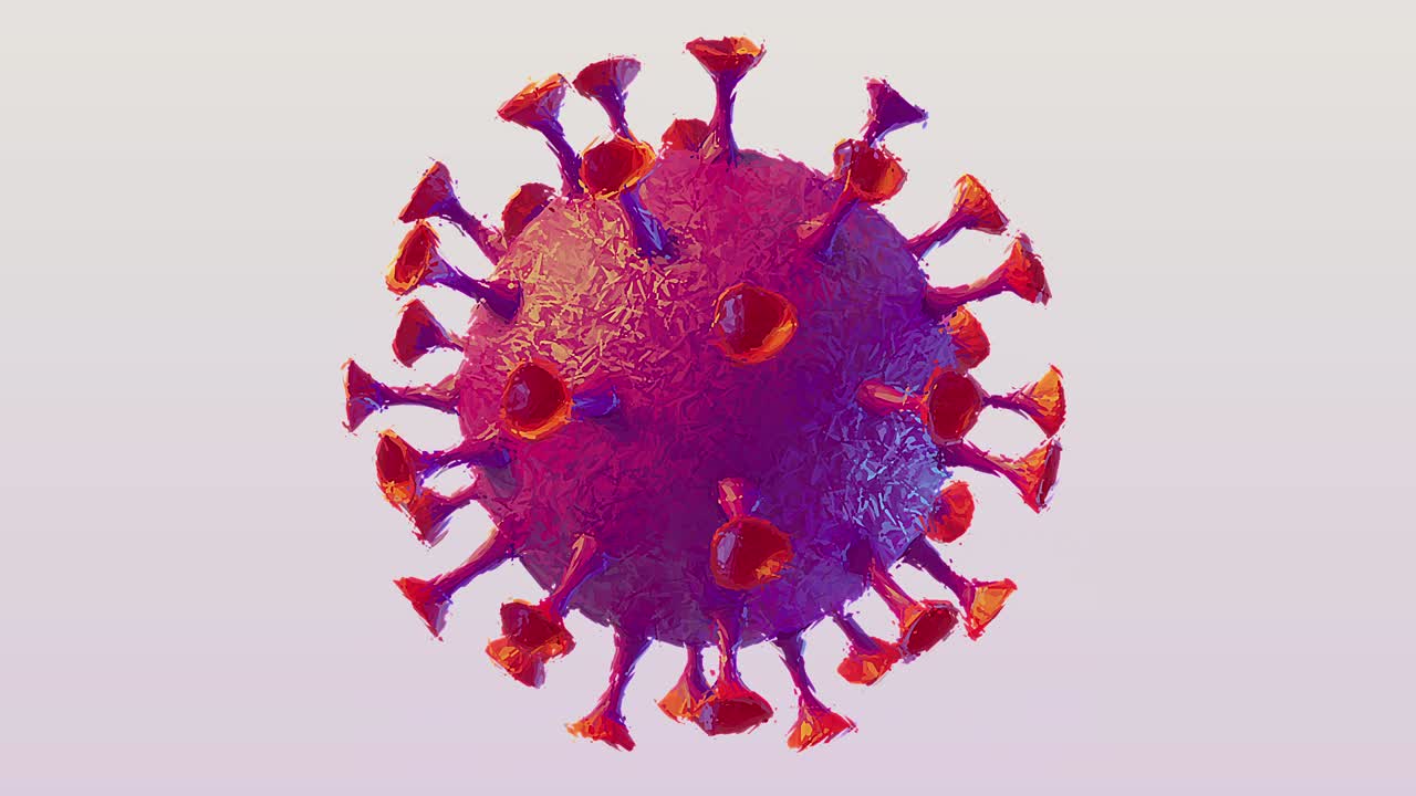 el virus de la corona pintado con estilo alfa mate