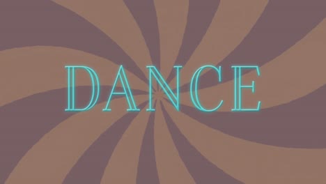 Animation-of-dance-text-over-spinning-stripes-pattern