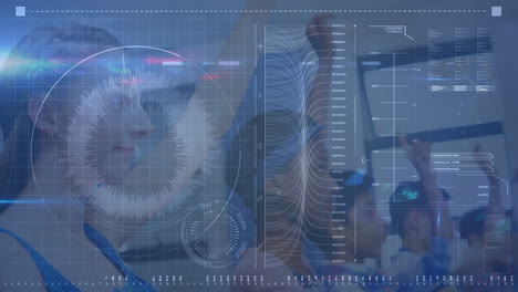 animación del procesamiento de datos sobre los estudiantes