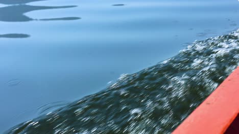 Close-up of a boat's bow moving on water