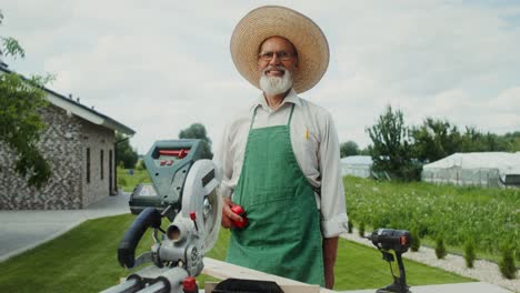 senior craftsman working outdoors