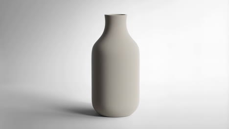 minimalist beige bottle on white background