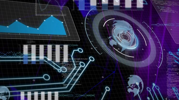 Animation of scope scanning and data processing on interface