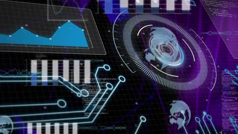 animación del escaneo del alcance y el procesamiento de datos en la interfaz