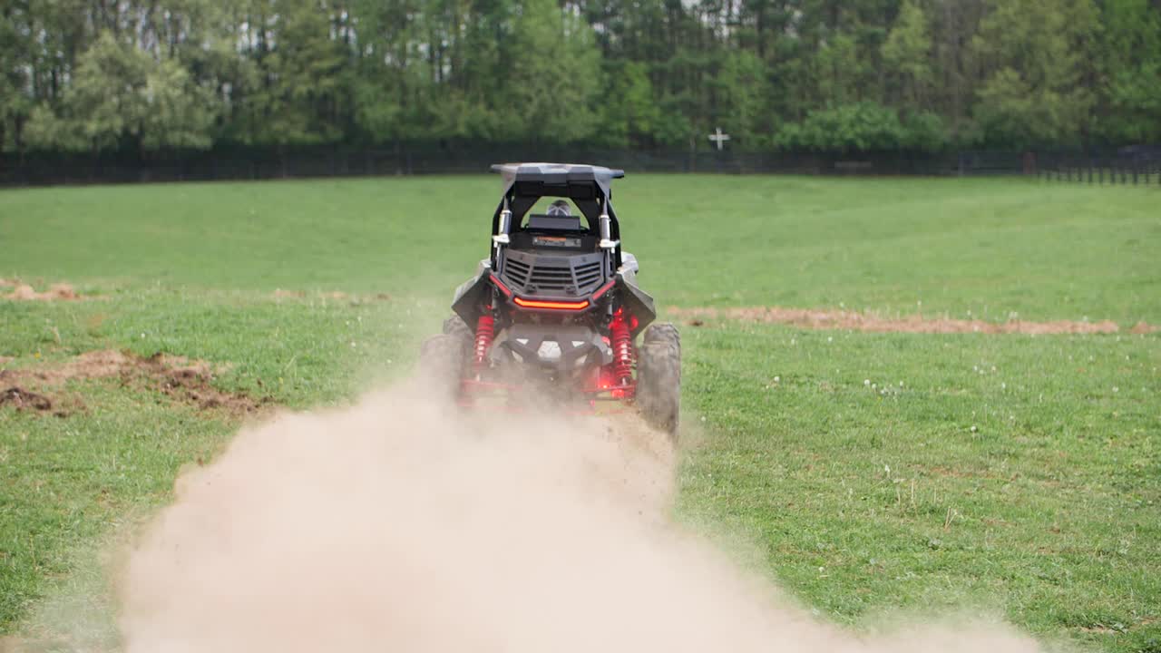 Atv spinning out in slow motion.