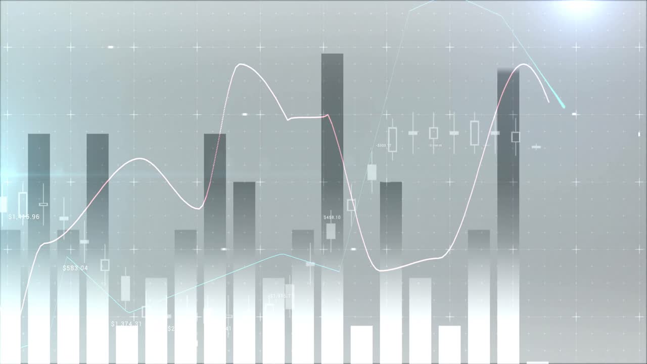 Digital composite of financial charts 4k