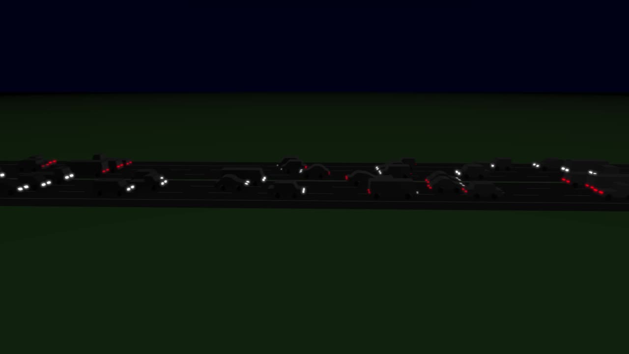 무거운 교통 밤 루핑