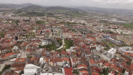 Antena-Desde-El-Centro-Histórico-De-La-Ciudad-De-Braga-Portugal