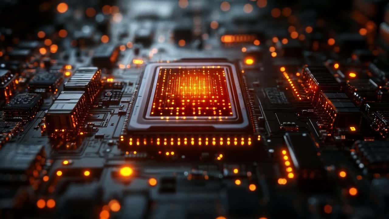 Close-up of a CPU