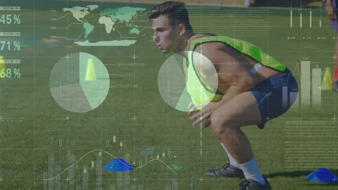 다양한 축구 선수에 대한 금융 데이터 처리 애니메이션