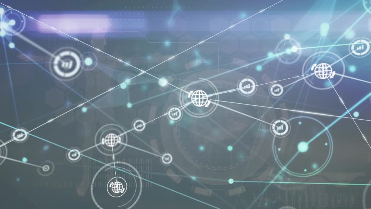 Animation of shapes over network of connections
