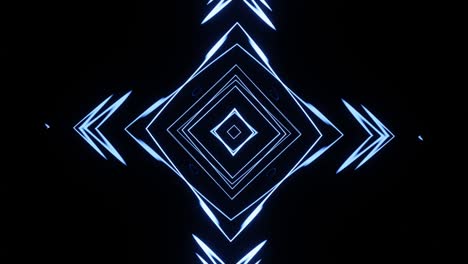 Rotation of an abstract neon glow figure for abstraction music shows