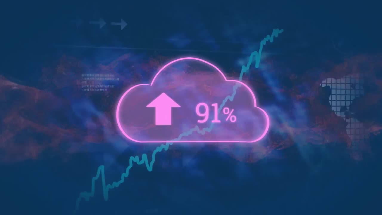그래프와 데이터 처리를 통해 점점 더 많은 수로 구름의 애니메이션