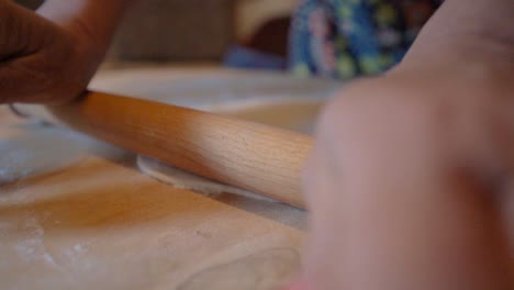 Close-Up-Slow-Motion-Of-Woman-Rolling-Out-Pastry