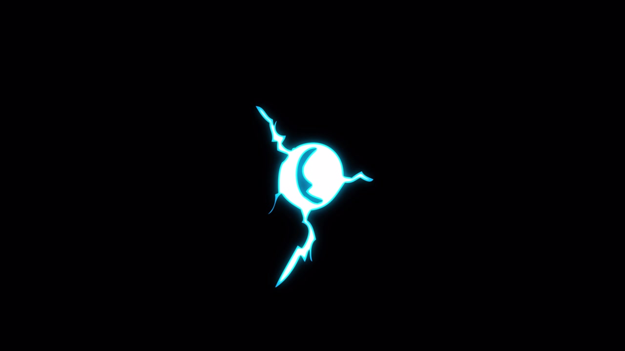 Animated Blue Energy Burst Effect on Black Background
