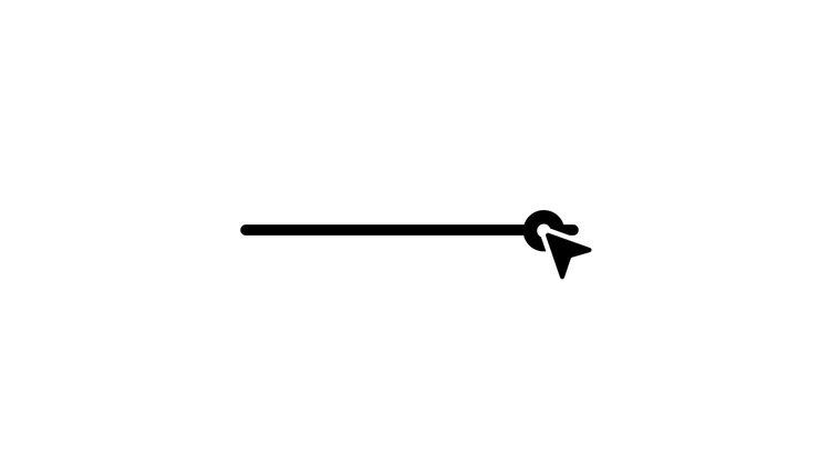 Slider control icon with a cursor animation isolated on white background