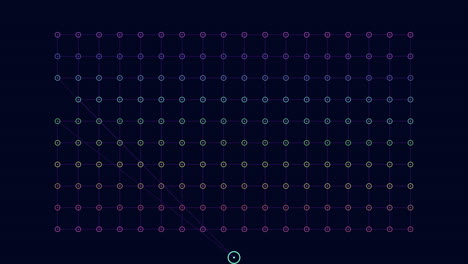 geometric grid with dots captivating pattern on dark background