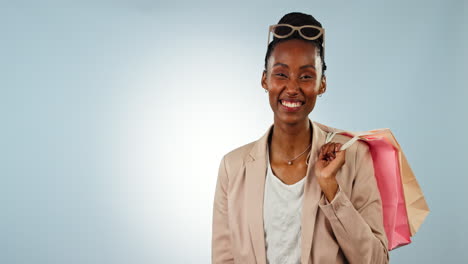 Black-woman,-shopping-and-choice-for-mockup,-sale