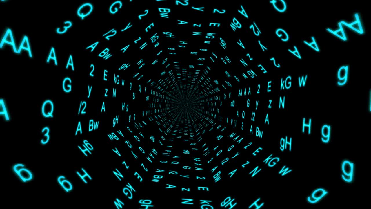 brieven die in de ruimte vliegen.