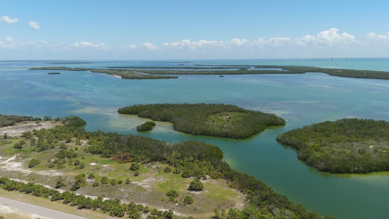 Rotating aerial shot of Fort De Soto Point.