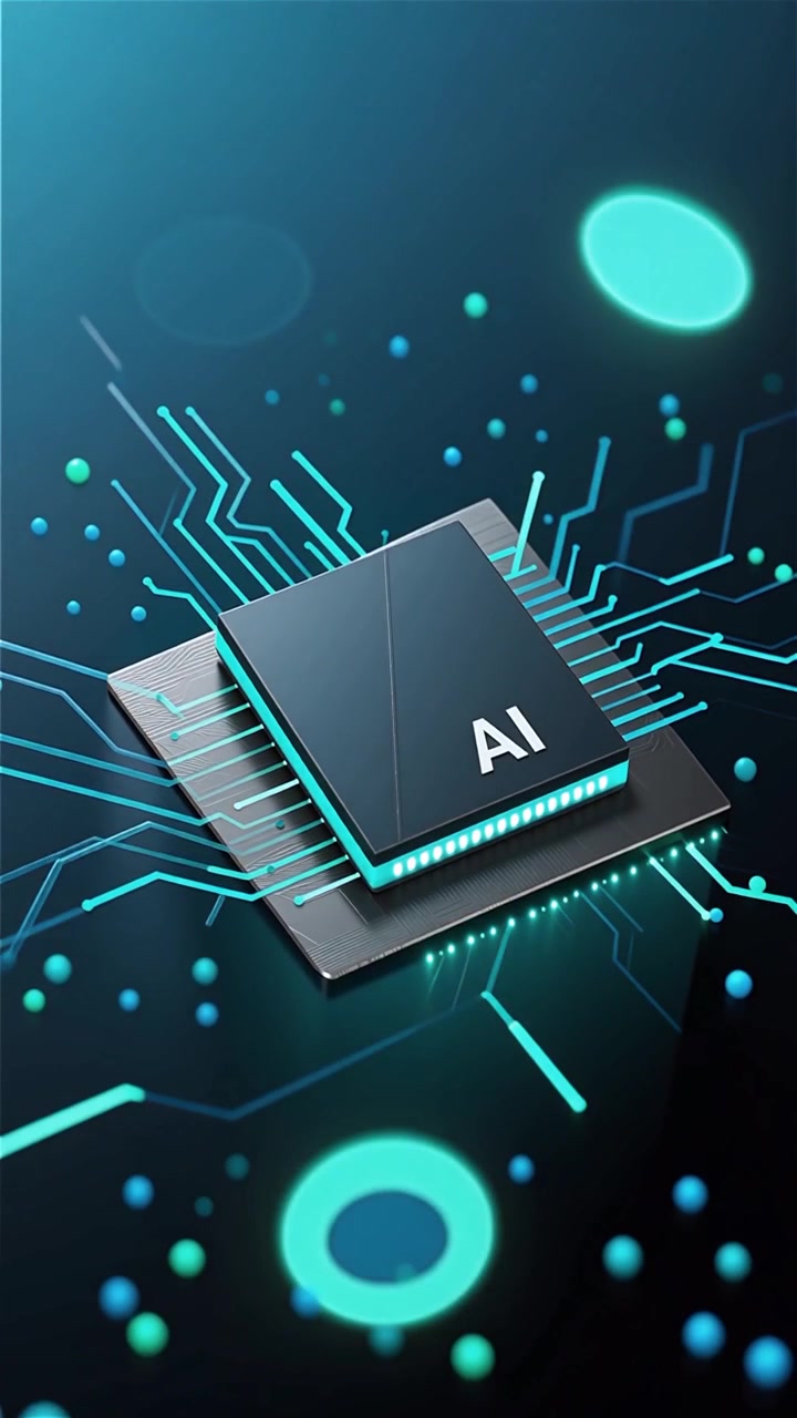 Futuristic AI Chip Motherboard Technology Background