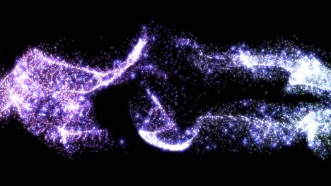 twist white purple plasma particle line and dot motion