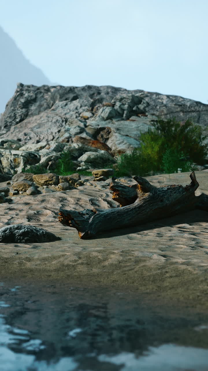 paisaje panorámico de playa de montaña