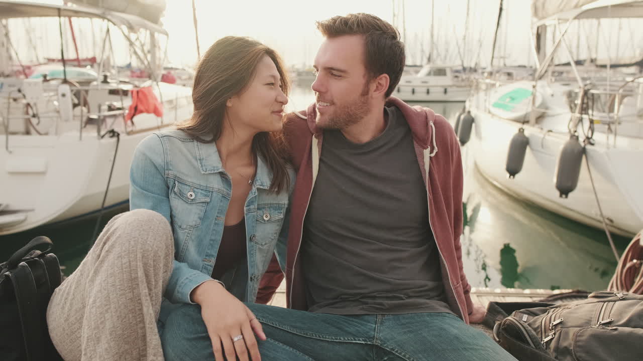 Couple Kissing at Marina