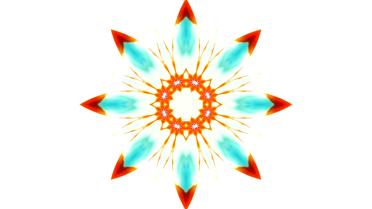 movimiento de caleidoscopio abstracto círculo geométrico y formas de estrellas