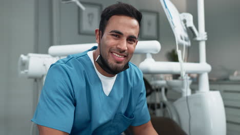 a dentist in his office
