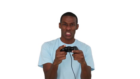 Casual-young-man-playing-video-games