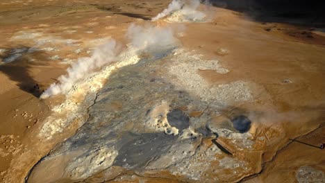 vista aérea de la zona geotérmica en islandia