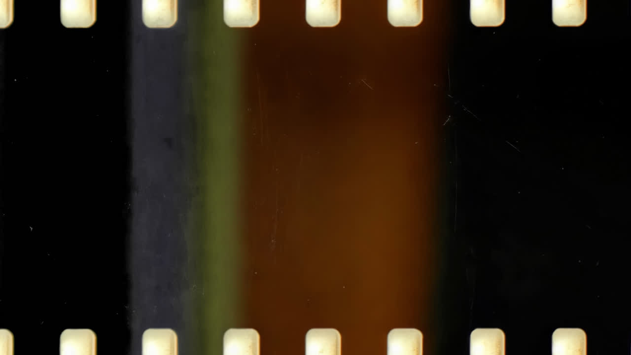 Vintage filmstrip with abstract colors animated overlay, transparent 4K video, alpha channel, ProRes