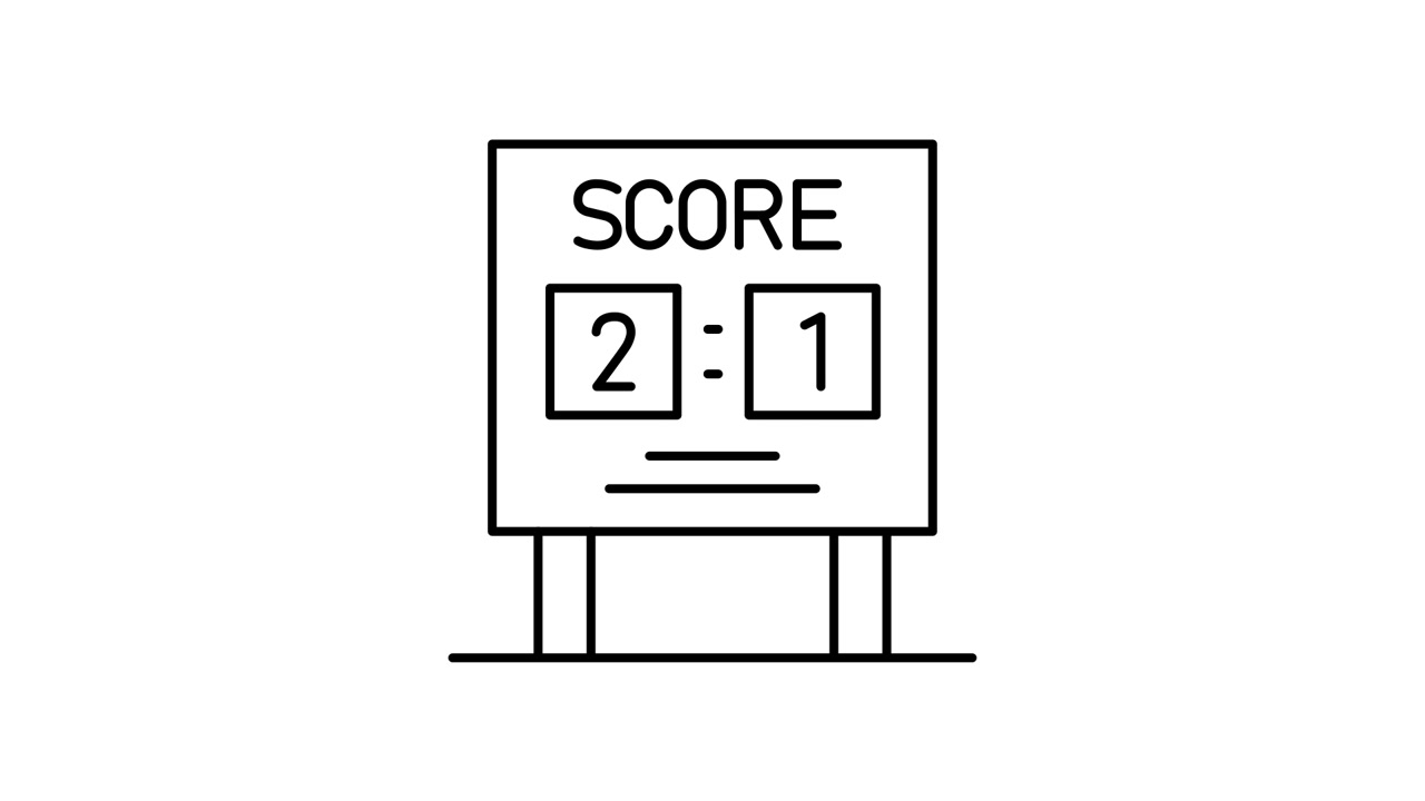 Line Art Animation of a Scoreboard with Changing Numbers