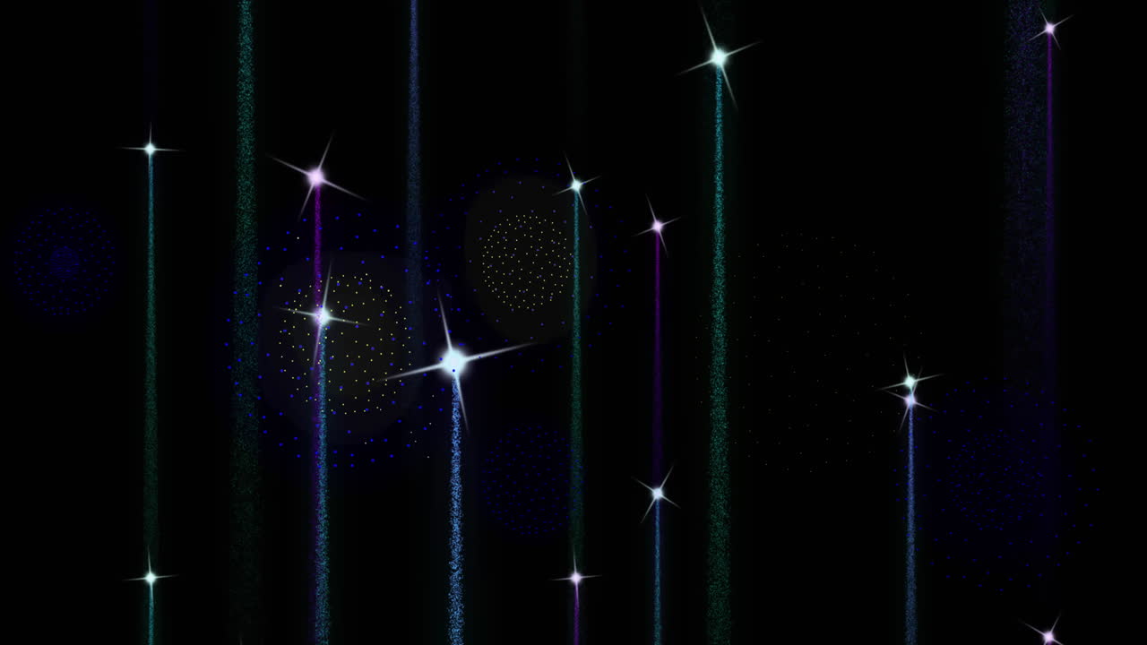 검은 바탕에 불꽃놀이의 애니메이션