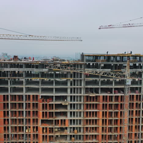 construction of a residential apartment complex. aerial view.