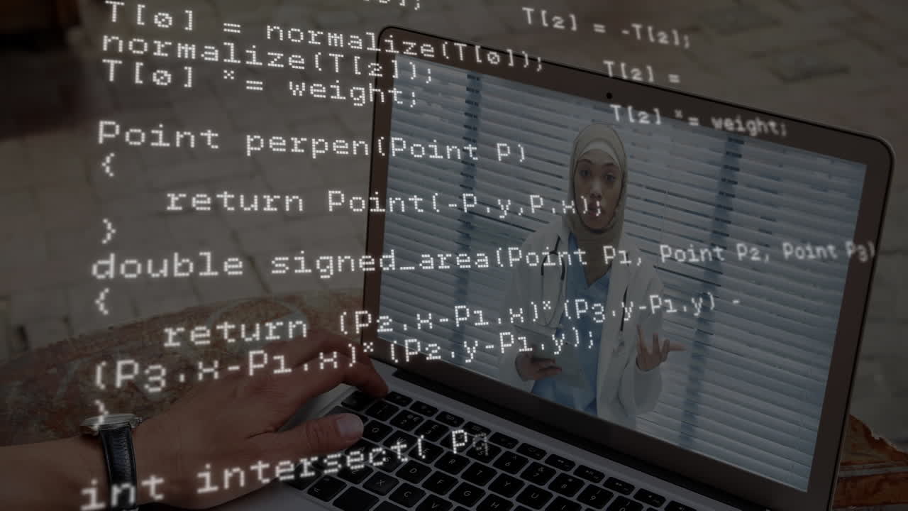 Data processing over doctors using laptop