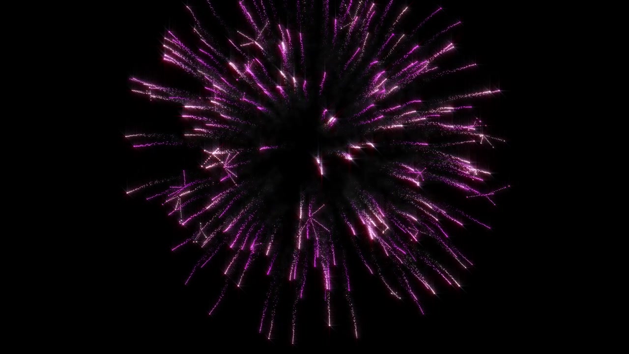 Double Fireworks Explosions on black background