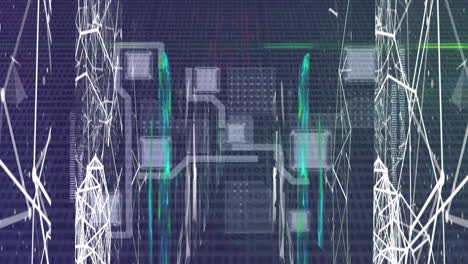 animazione dell'elaborazione dei dati e delle reti di connessioni