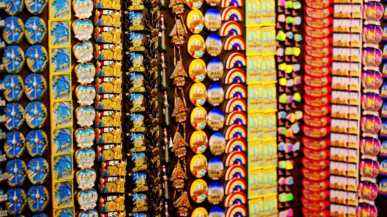 Fridge magnet souvenirs in a shop in Berlin
