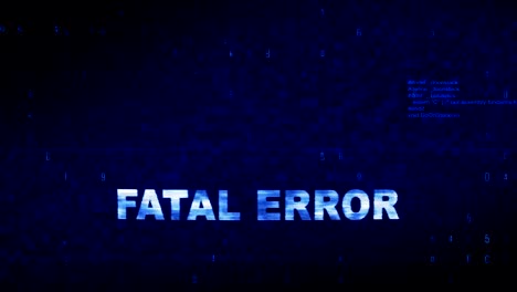 texto de error fatal ruido digital contracción glitch distorsión efecto animación de error.