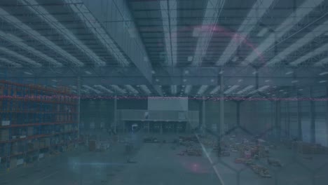 animación del procesamiento de datos financieros en el almacén