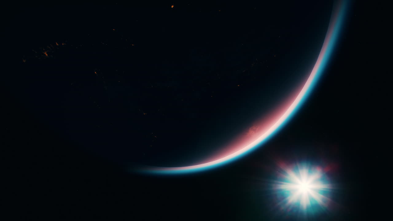 de la superficie del planeta tierra en el espacio profundo