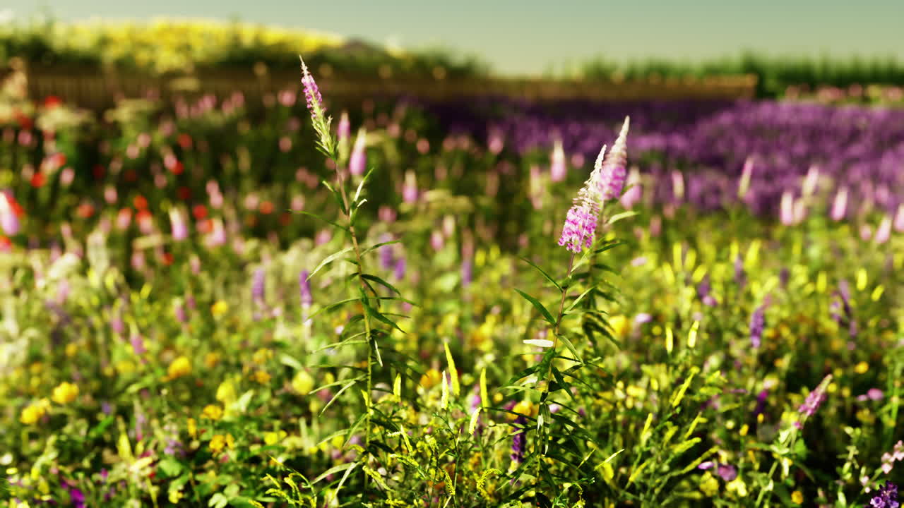 hermosas flores silvestres en un campo