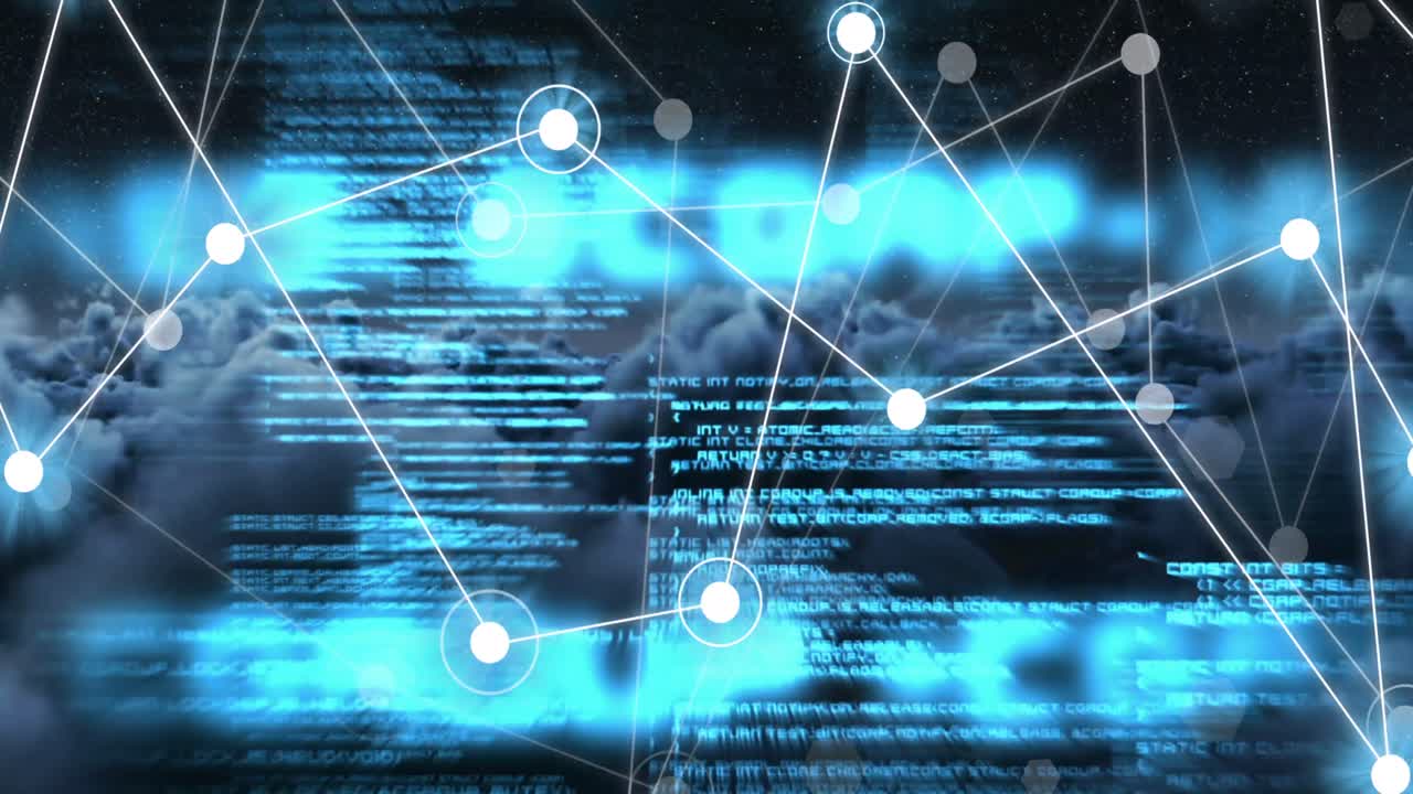 클라우드에서 연결 및 데이터의 애니메이션