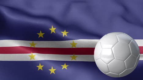 베르데 (cape verde) 와 축구공 (soccer ball) 보 베르데 (flague de cape verde) 발의 세부 사항 - 국가 발 보베르데의 파동 패턴 - 루프 가능한 요소 - 직물 질감과 끝없는 루프 - 축구공과 발