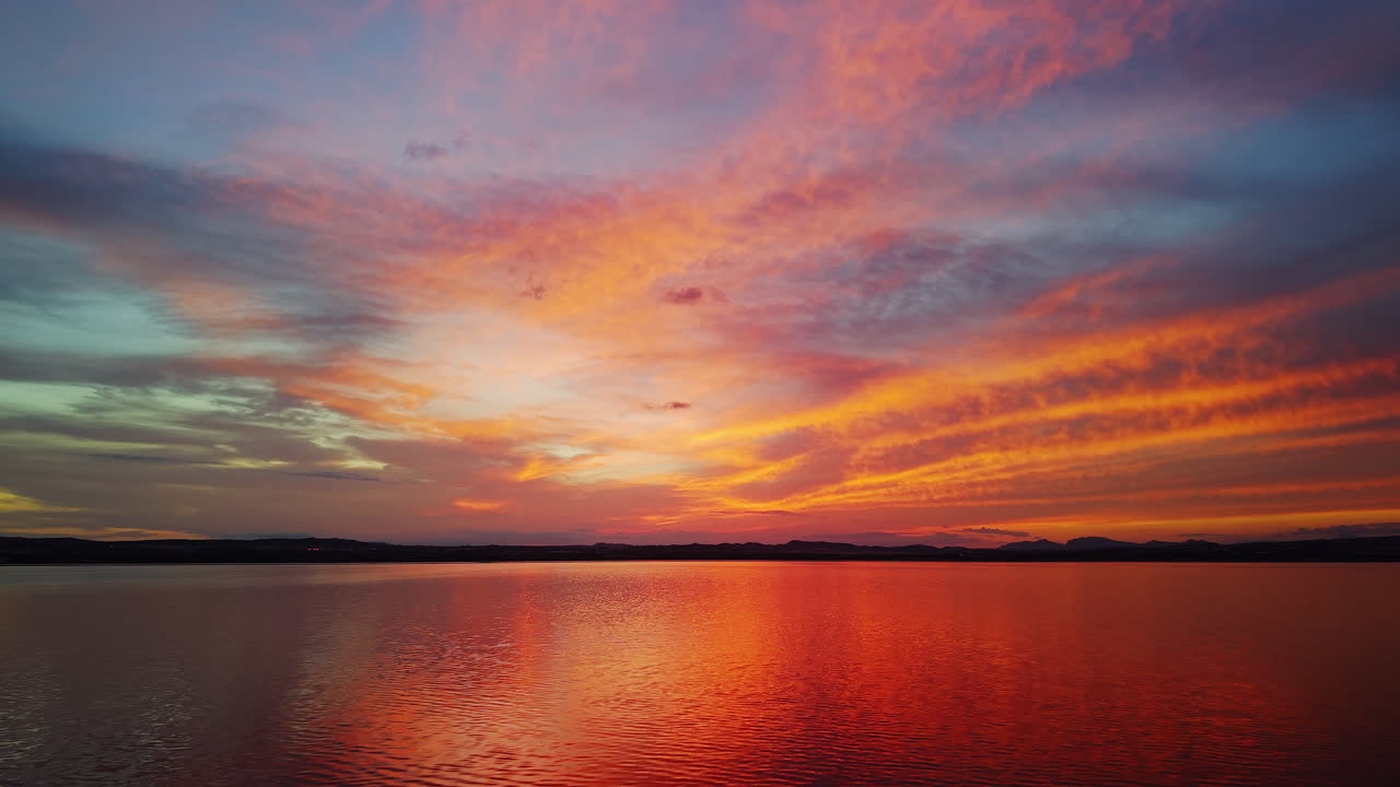 Beautiful sunset over a calm lake