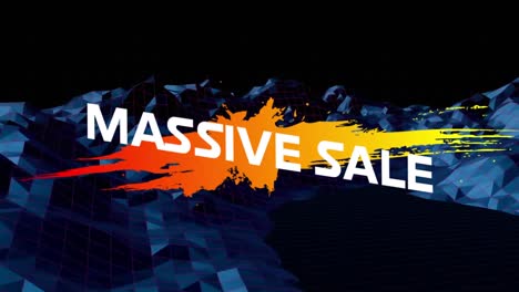 massive sale graphic on dark background