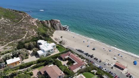 retreating aerial at pt dume malibu reveals exclusive cliff top homes